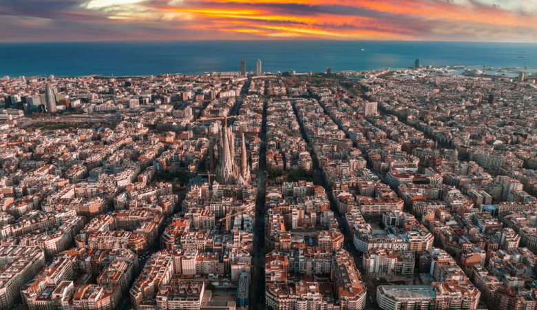 Barcelona,,Spain.,January,10,,2023.,Aerial,View,Of,Barcelona,City