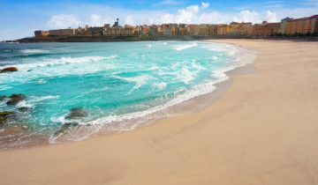 La,Coruna,Riazor,Beach,In,Galicia,Of,Spain